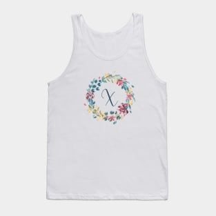 Floral Monogram X Colorful Full Blooms Tank Top